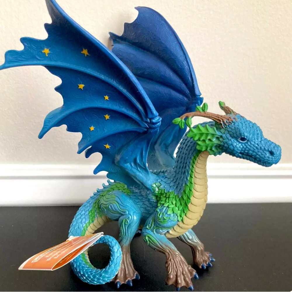 Safari Ltd. Earth Dragon Figure 6" Blue Green Nature Fantasy Creature Toy